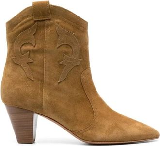 BA&SH Bronzen Bruine Su&egrave;de Leren Instap Schoenen - Dames - Cowboylaarzen - Bruin - 39 EU - Su&egrave;de - Schoenen