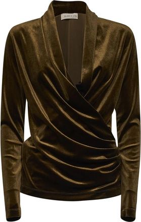 Blanca Vita Omslag Langarm Top - Dames - Longsleeves - Groen - S - Polyester - Tops