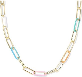Kendra Scott Ainsley Convertible Chain Womens Necklace Womens Necklace Gold Mix Enamel, 14K Gold/Brass