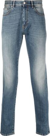 Pantaloni Torino logo-patch straight leg jeans - men - Cotton/Elastane - 34 - Blue