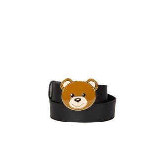 Moschino Belt in Leather with Logo - female - Moschino - Belts - Black - M - Accessories