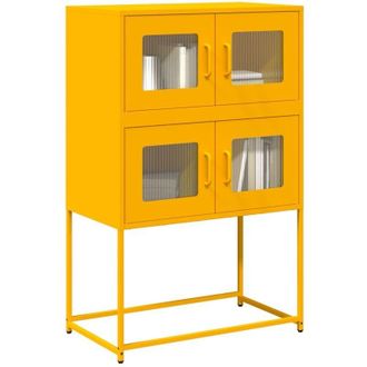 vidaXL Credenza Giallo Senape 68x39x107 cm in Acciaio - Vidaxl