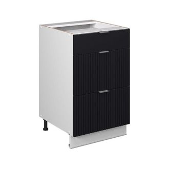 Vicco Mueble Bajo De Cocina Fame-line, Rayas Negras, 50 Cm Sin Encimera