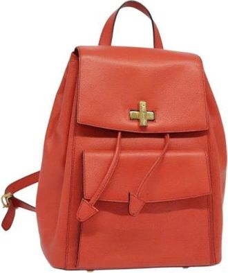 Celine Pre-owned Leather backpacks - Dames - Vintage Rugzakken - Oranje - ONE Size - Leer - Vintage