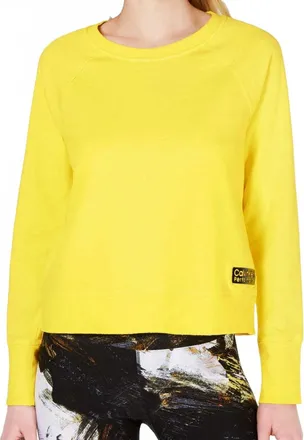 Calvin Klein Crew Neck Long Sleeves Top In Sunshine