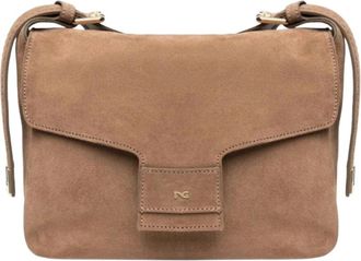 Nero Giardini I644324D Velours Schoudertas - Dames - Schoudertassen - Bruin - ONE Size - Su&egrave;de - Tassen