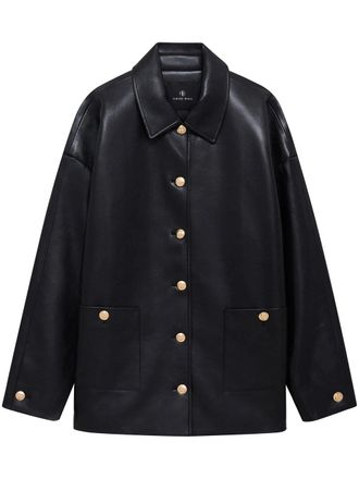 Anine Bing Luca Jacket - Black Recycled Leather