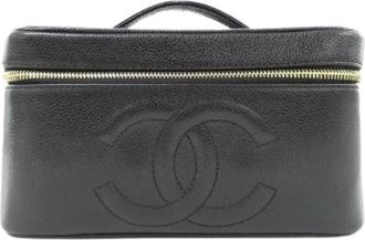 Chanel Pre-owned Handbags, female, Black, Size: ONE SIZE Pre-owned Caviar Skin Bag