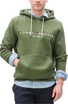 Tommy Hilfiger Logo Hoody - Heren - Hoodies - Groen - L - Katoen - Hoodies & sweatvesten
