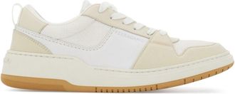 Ferragamo panelled leather sneakers - men - CALFSKIN/Fabric/Fabric/Rubber - 10.5EEE - White