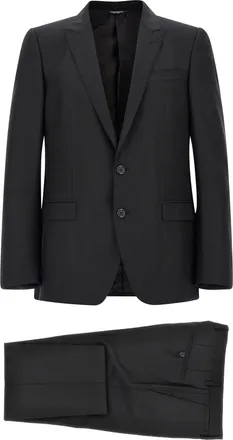 Dolce & Gabbana Black Virgin Wool Two-Piece Mens Suit