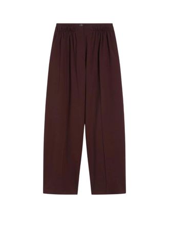 Sportmax Sportmax Stretch-Wollhose mit weitem Bein, Schwarz