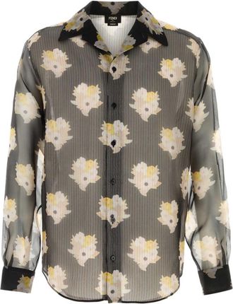 Fendi Black Floral Print T-Shirt