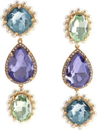 Kurt Geiger Crystal & Faux Pearl Drop Earrings in Gold/Multi at Nordstrom