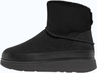 FitFlop Womens Mini Double-Faced Shearling Boots In All Black