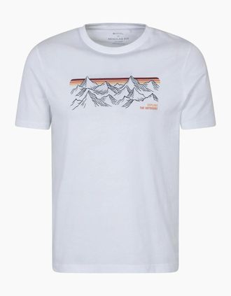 Mountain Warehouse Mens Mountain Warehouse Mens Mountain Stripes T-Shirt - White - Size: 38