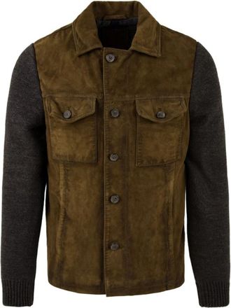 The Jack Leathers Samu Knit 835 Groene Leren Jas - Heren - Leren en Su&egrave;de Jassen - Grijs - 2XL - Jassen