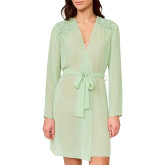 Rya Collection Isles Chiffon Robe in Creme De Menthe at Nordstrom, Size X-Small