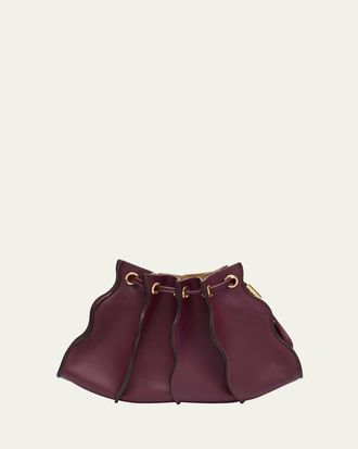 Ulla Johnson Adria Mini Pleated Wave Leather Crossbody Bag