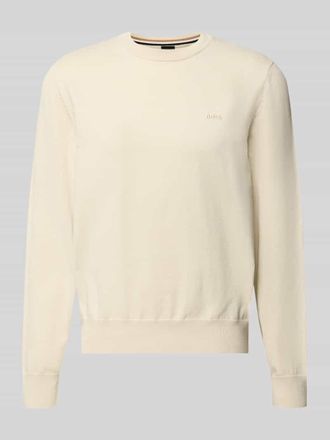 HUGO BOSS Regular Fit Strickpullover aus reiner Baumwolle Modell UPCAS in Offwhite, Gr&ouml;&szlig;e XXXL