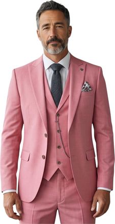 TruClothing Roze driedelig formeel pak voor heren - James