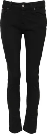 Dolce & Gabbana Womens Black Cotton Logo Skinny Mid Waist Denim Jeans Elastane Clothing