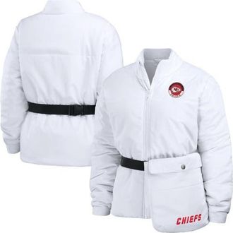 WEAR by Erin Andrews Womens WEAR by Erin Andrews White Kansas City Chiefs Packaway Full-Zip Puffer Jacket at Nordstrom, Size Xx-Large