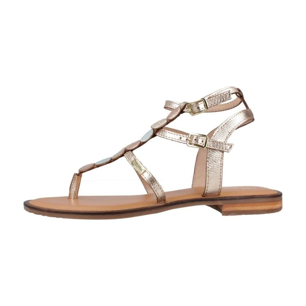 Sandales Tongs Les Tropéziennes En Cuir - Marron à Paillettes, Taille 41, Occasion