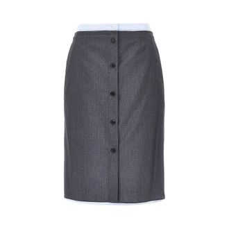 Prada Light Mohair and Chambray layered midi skirt Woman 42