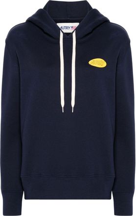 Autry logo-print hoodie - women - Cotton - S - Blue