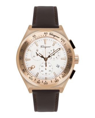Ferragamo Ferragamo Chrono Sport Leather Watch