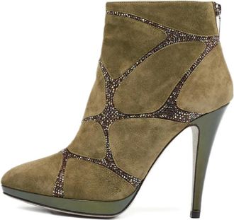 Rene Caovilla Stivali in pelle scamosciata con decorazione - Verde