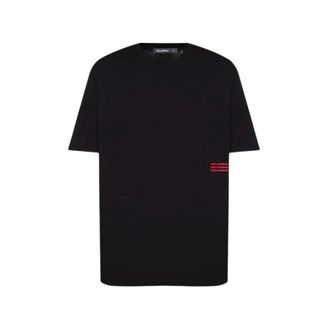 Karl Lagerfeld Tops, Heren, Zwart, S, Katoen, T-Shirt Ronde Hals