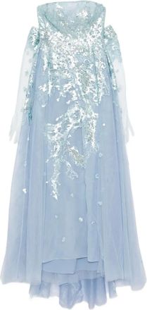 Saiid Kobeisy embroidered dress - Blue