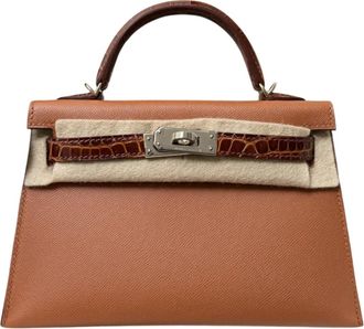 Herm&egrave;s Touch Madame Gold & Mississippiensis Alligator Miel Kelly 20cms Palladium Hardware
