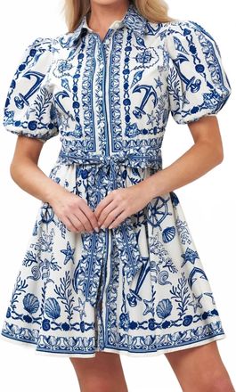 Flying Tomato Anchored Mini Dress In Ivory Blue