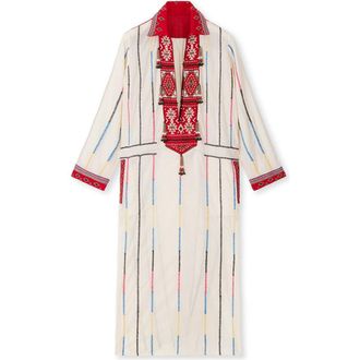 Fortela Adish Bicolor Muslin Caftan Dress in Ecru at Nordstrom, Size 40 Eu