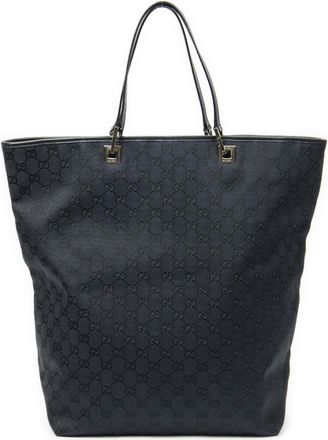 Gucci Pre-owned Womens Large Vertical Open Tote Handbag - Black - One Size