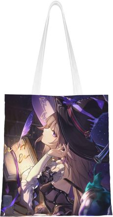 Generic 40.6 X 38.0 cm Canvas Totes Hand Shopping Bag With Honkai Star Rail All Roles Print Impression For Daily Shopping Shoulder Bag