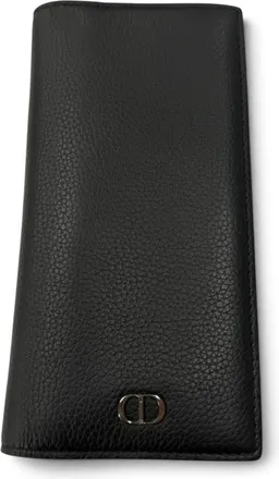 Dior Black Leather Long Wallet (Bi-Fold) (Pre-Owned)