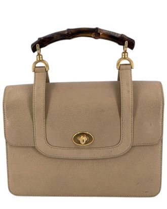 Gucci Beige Leather Bamboo Handbag (Authentic Pre-Loved)