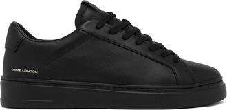 Crime London Zwarte leren sneakers - Heren - Sneakers - Zwart - 43 EU - Katoen - Schoenen