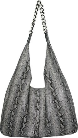 Streets Ahead Womens Leather Chain Detail Hobo Bag In Silver Camo