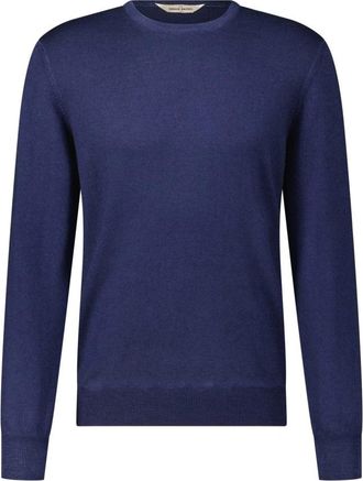 Gran Sasso Wollen Gebreide Trui - Heren - Ronde hals truien - Blauw - 4XL - Wol - Truien & Vesten