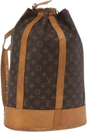 Louis Vuitton Pre-owned Monogram Canvas Shoulder Bag - Dames - Vintage Rugzakken - Bruin - ONE Size - Leer - Vintage