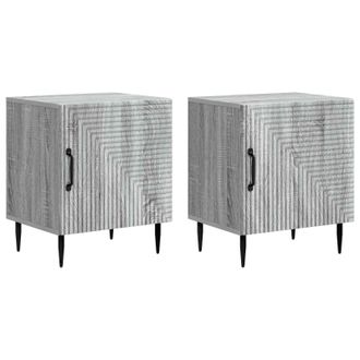 vidaXL Armario De Noche 2 Pcs Gris Sonoma 43 X 34,5 X 50 Cm Vidaxl