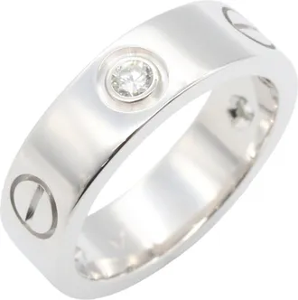 Cartier Silver Clear White Gold (18K) Band Ring (Pre-Owned)