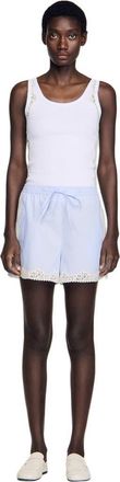 Sandro Lace detail shorts in Sky Blue at Nordstrom, Size 40 Eu