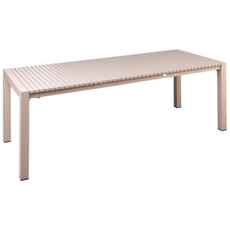 Beliani Mesa De Jard&iacute;n Extensible 160/220 X 90 Cm Acabado De Aluminio Con Recubrimiento En Polvo Exterior Moderno Beige Arena Ardesio