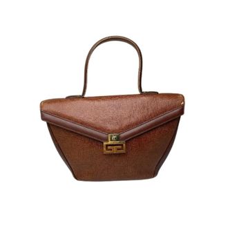 Givenchy Pre-owned Handbags, female, Brown, Size: ONE SIZE Pre-owned GV3 Logo Top Handle Bag